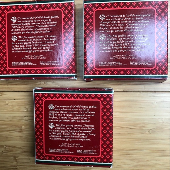Vintage Avon Christmas 1982 Remembrance Ceramic Dove Ornaments Lot of 3 - Picture 7 of 9